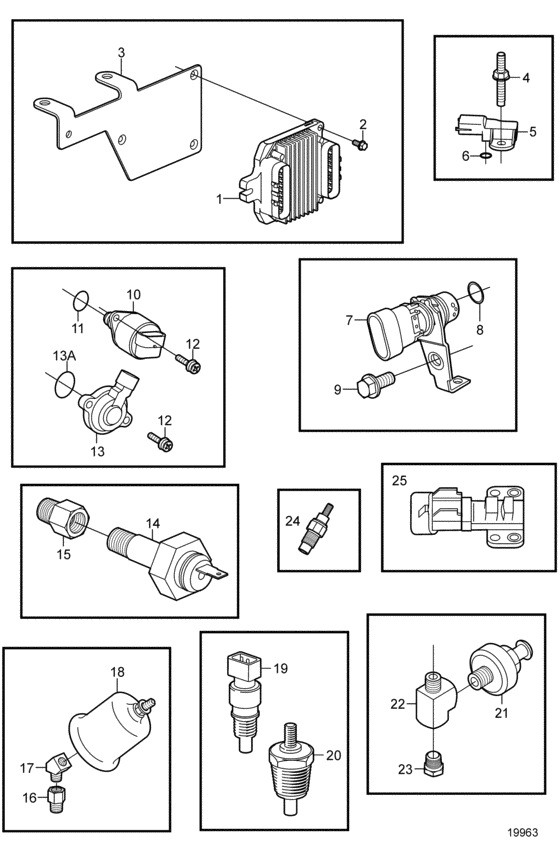 Схема узла Electronic Engine Control Для Volvo Penta 4.3Gxi-C