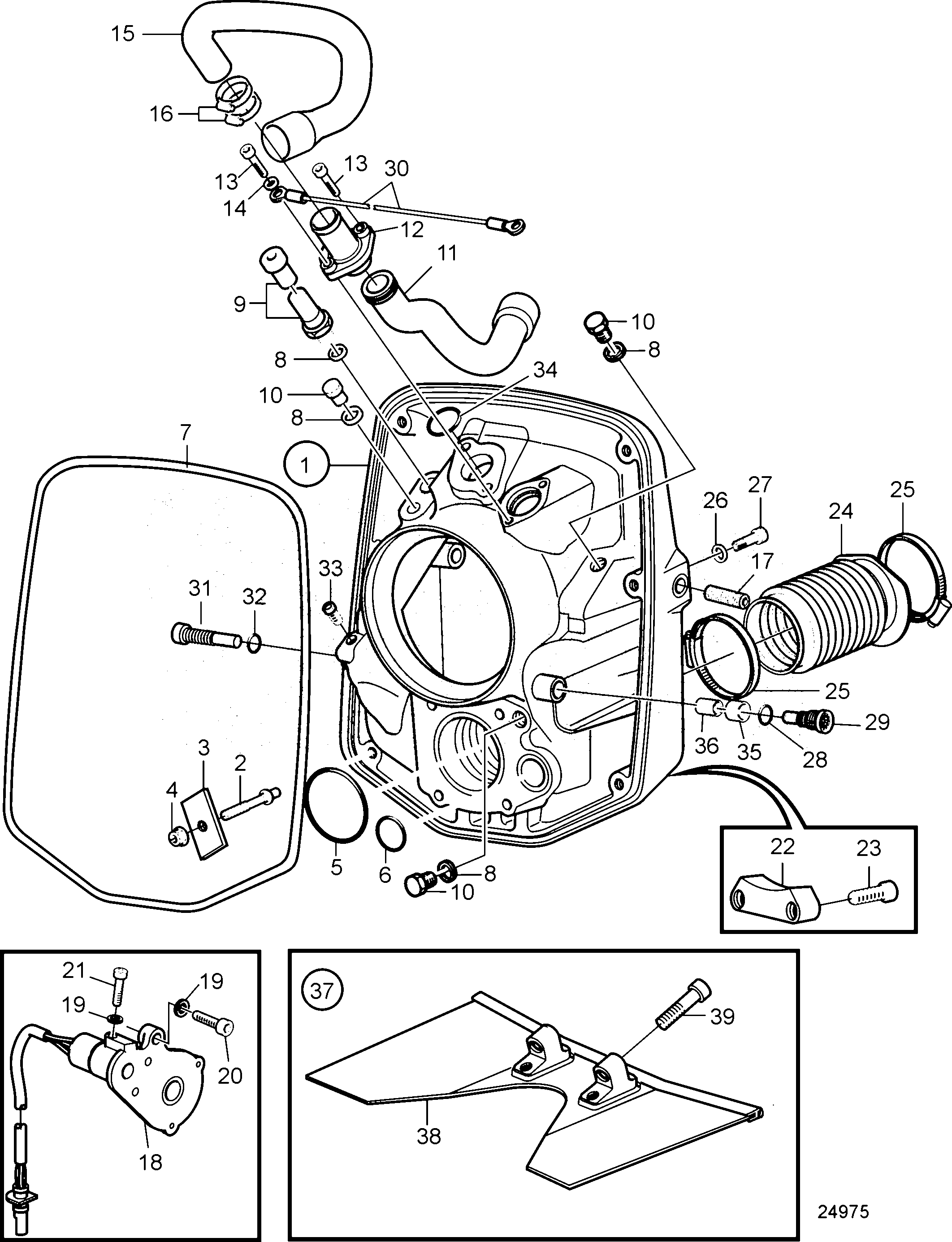 Схема узла Щит Транца: Одиночный