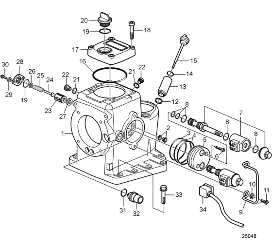 Схема узла Gear Housing, Upper Для Volvo Penta Ips-B