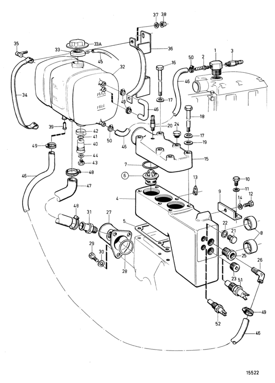 Схема узла Keel Cooling Для Volvo Penta Tamd102D