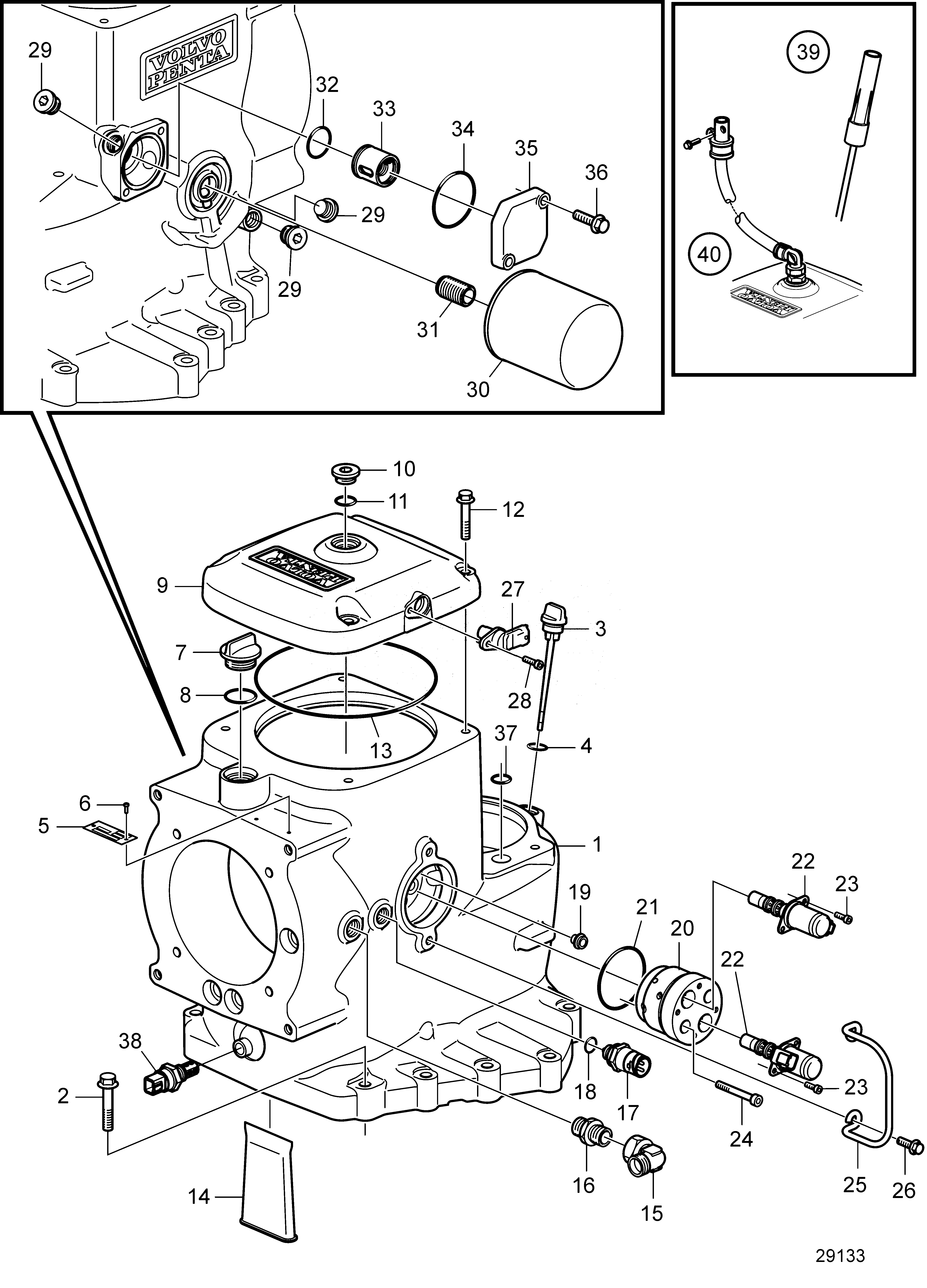 Схема узла Gear Housing, Upper. Sn3195001773-