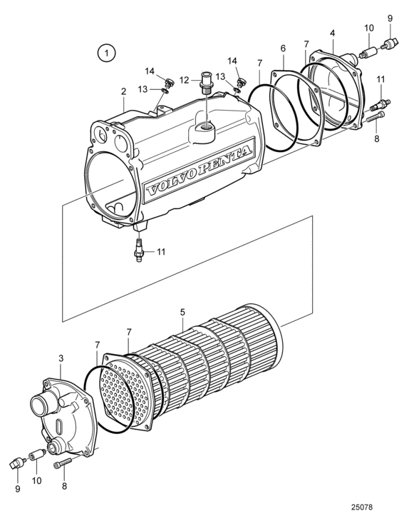 Схема узла Heat Exchanger, Components Для Volvo Penta D11A-A