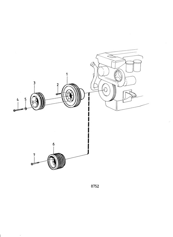 Схема узла Extra Pulley Для Volvo Penta Tamd72Wj-A