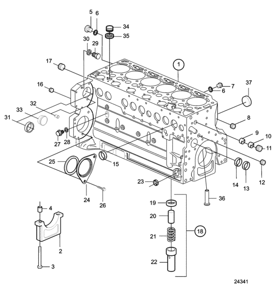 Схема узла Barrel Assy Cylinder Для Volvo Penta D7A-B Ta