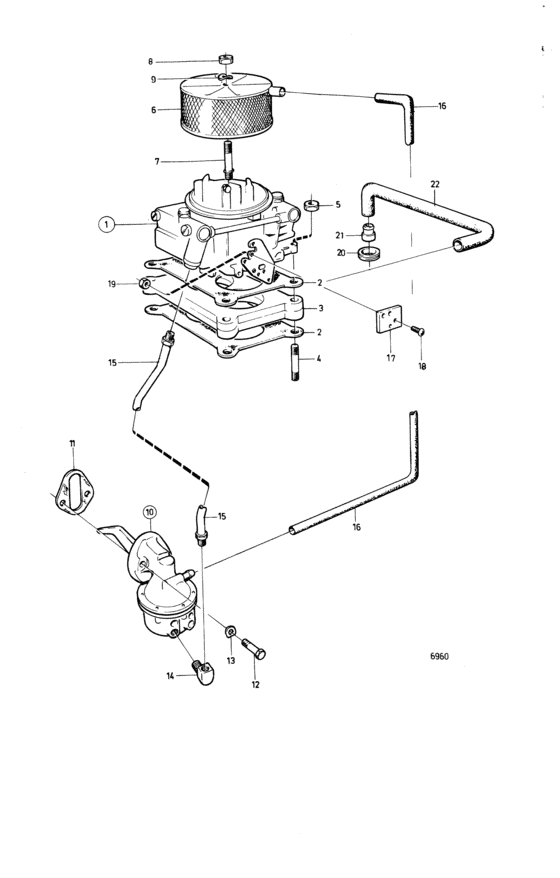 Схема узла Fuel System: Aq240A-77 Для Volvo Penta Aq240A
