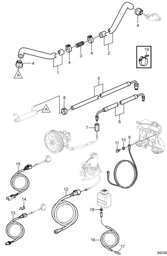 Схема узла Jackshaft, Connecting Components, Later Version Для Volvo Penta Xxp-Alt