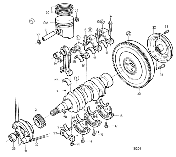 Схема узла Crank Mechanism Для Volvo Penta Md2020A