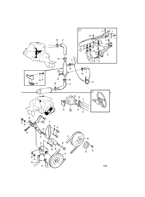 Схема узла Power Steering Drive Unit Dp-C, Dp-D, Dp-D1 Для Volvo Penta 740B