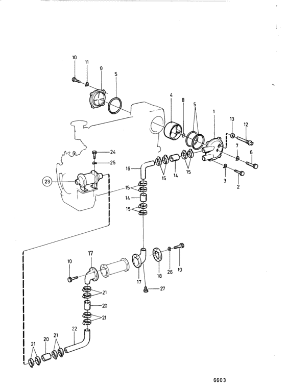 Схема узла Keel Cooling System Для Volvo Penta Tmd120B