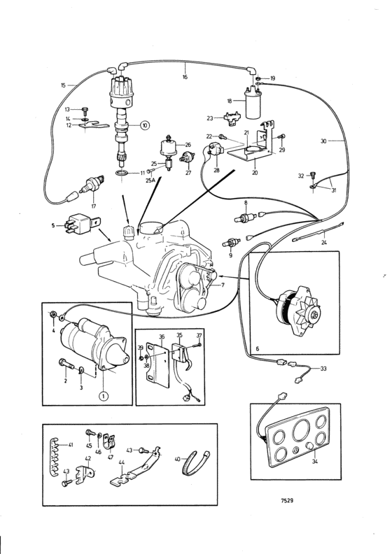 Схема узла Electrical Equipment And Instruments: C Для Volvo Penta Bb260B