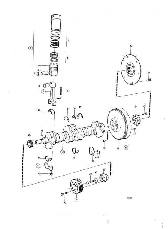 Схема узла Crankshaft And Related Parts Для Volvo Penta Dp-B