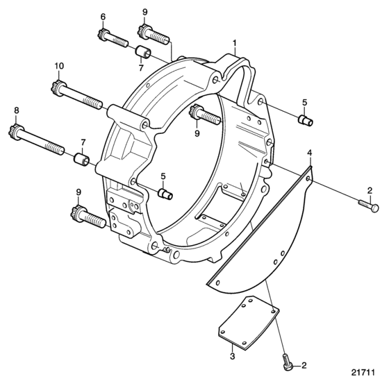 Схема узла Flywheel Housing Sae 1 Для Volvo Penta D5A-B Ta
