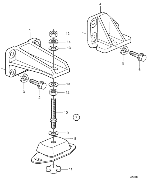 Схема узла Engine Mounting: B Для Volvo Penta Kamd44P-A