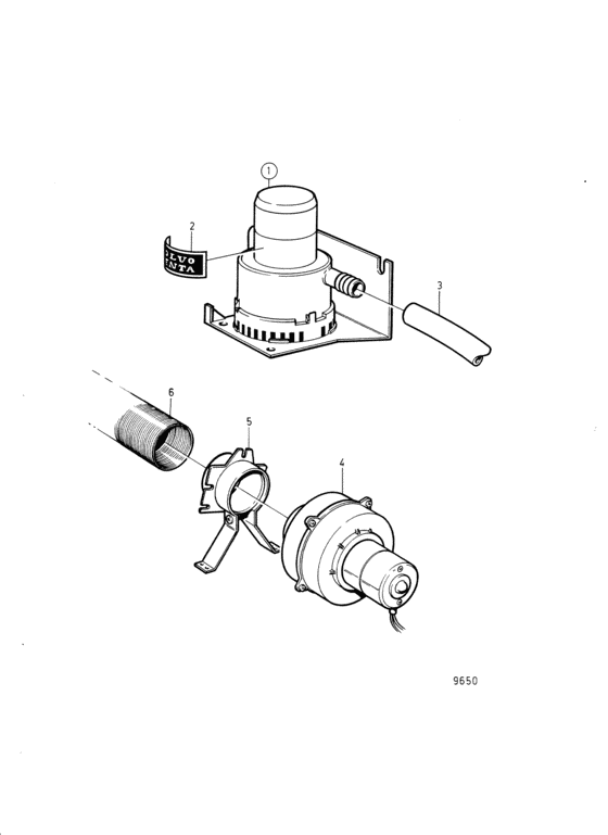 Схема узла Bilge Pump And Engine Room Fan Для Volvo Penta Tmd22A
