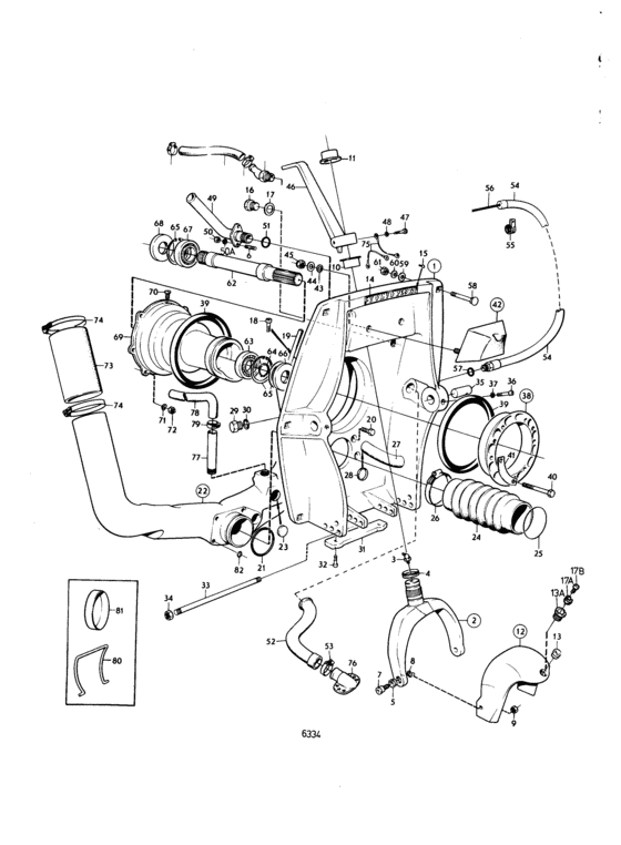 Схема узла Connecting Components Aq Drive 280 Для Volvo Penta Aq200B