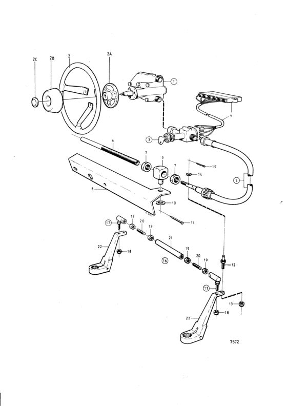 Схема узла Steering Mechanism Для Volvo Penta 230A