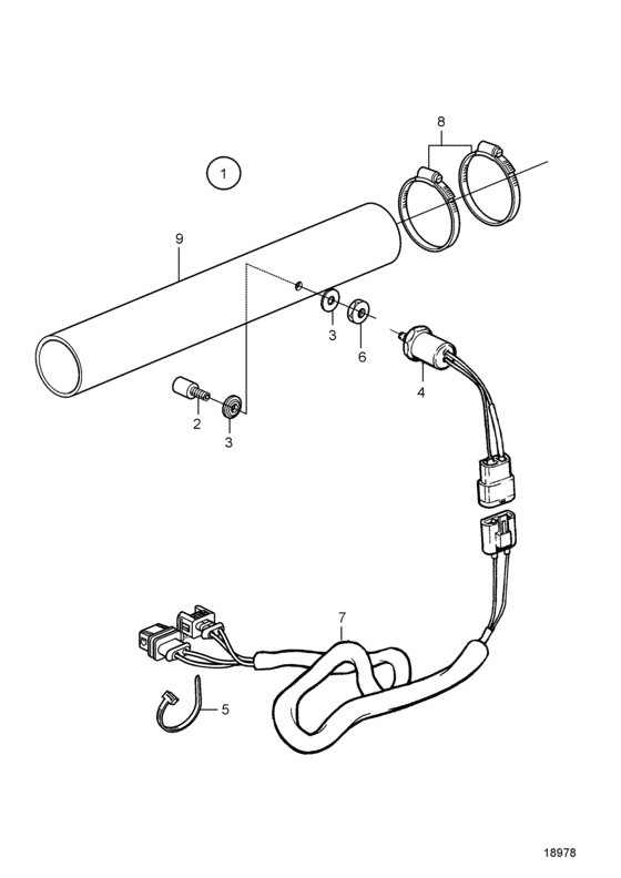 Схема узла Exhaust Thermo Switch Control Для Volvo Penta D2-55A