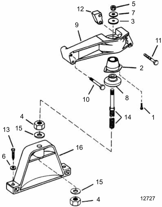 Схема узла Front Mount Для Volvo Penta 3.0Glmmda