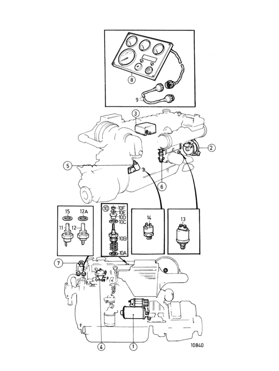 Схема узла Electrical System And Instruments Для Volvo Penta Ad41A