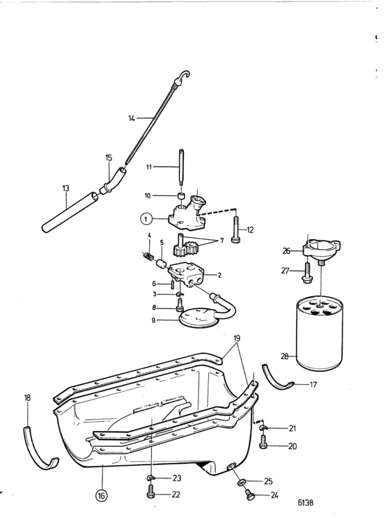 Схема узла Lubricating System: A Для Volvo Penta Aq200C