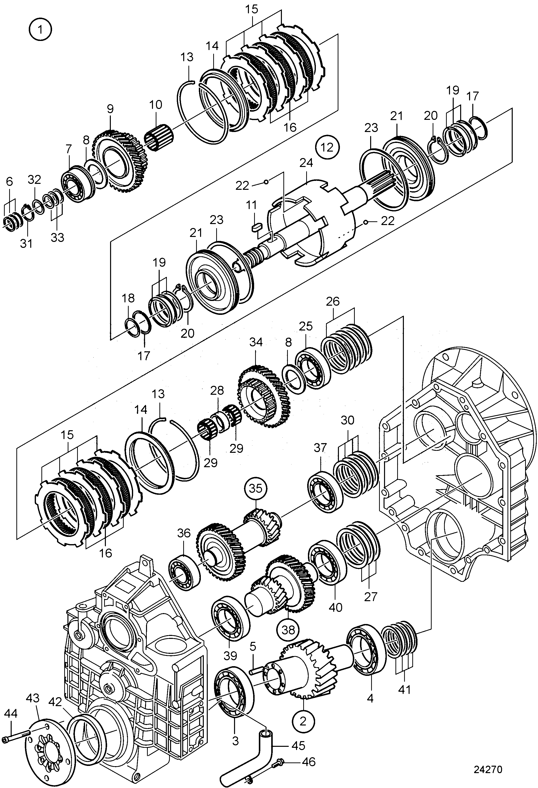 Схема узла Reverse Gear Hs85Ive-A, Components: Ratio 2.49:1