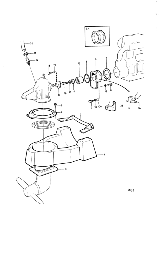 Схема узла Connecting Components Sail Boat Drive Unit 120S Для Volvo Penta Md7B