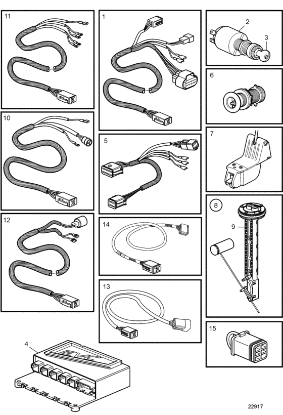 Схема узла Control Unit And Cables, Evc-B Для Volvo Penta D3-110I-B