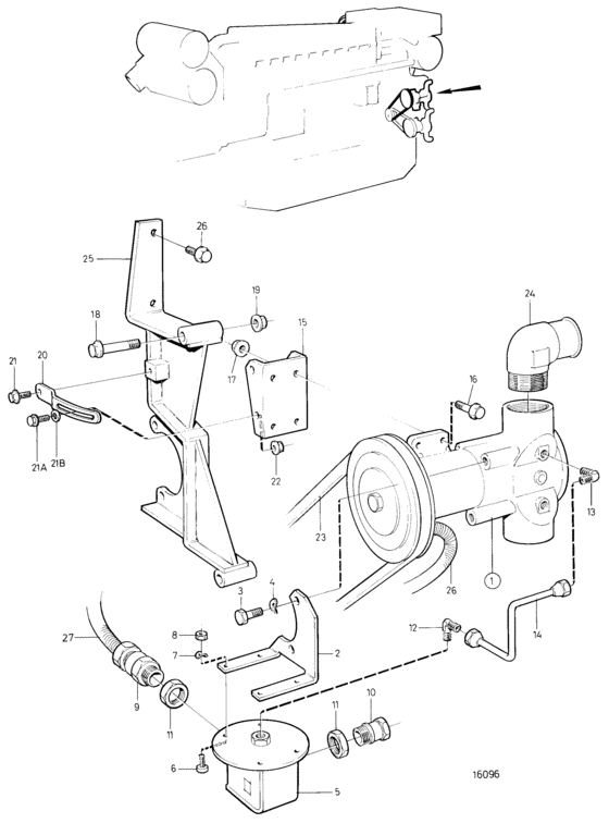 Схема узла Bilge Pump 2\'\' Для Volvo Penta Tamd162B