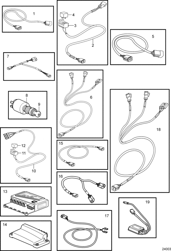 Схема узла Control Units And Cables, Evc Для Volvo Penta 5.0Gxie-K