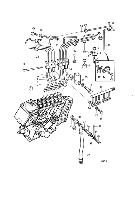 Схема узла Fuel Inj. And Delivery Pipes. Classifiable Fuel System Для Volvo Penta Tamd71A