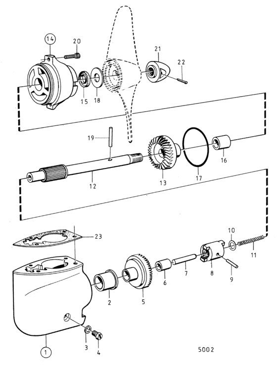 Схема узла Lower Gear Unit Sail Boat Drive Unit 50S Для Volvo Penta Mb2