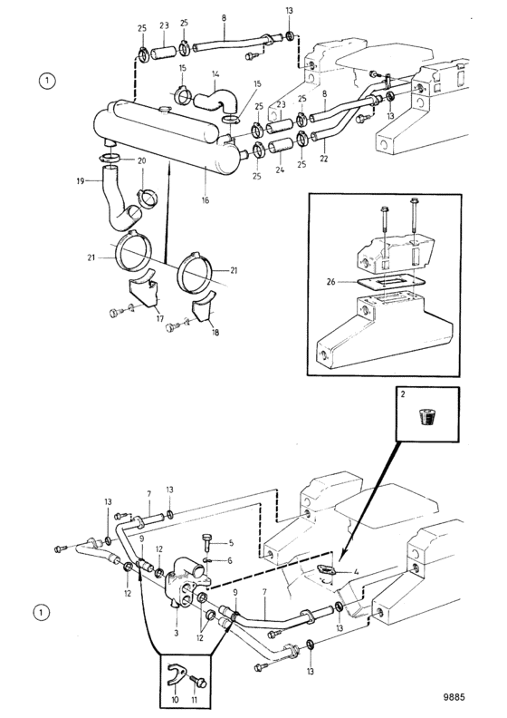 Схема узла Freshwater Cooling Для Volvo Penta 740A