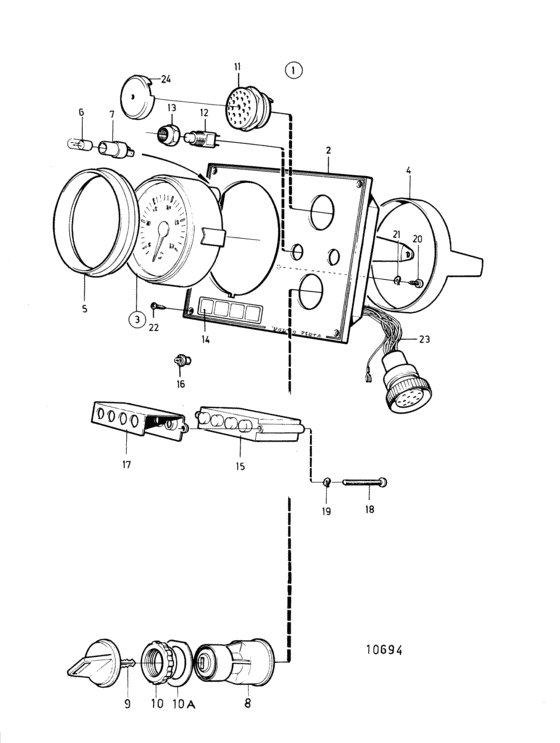 Схема узла Instrument Panel Flybridge Для Volvo Penta Md31A