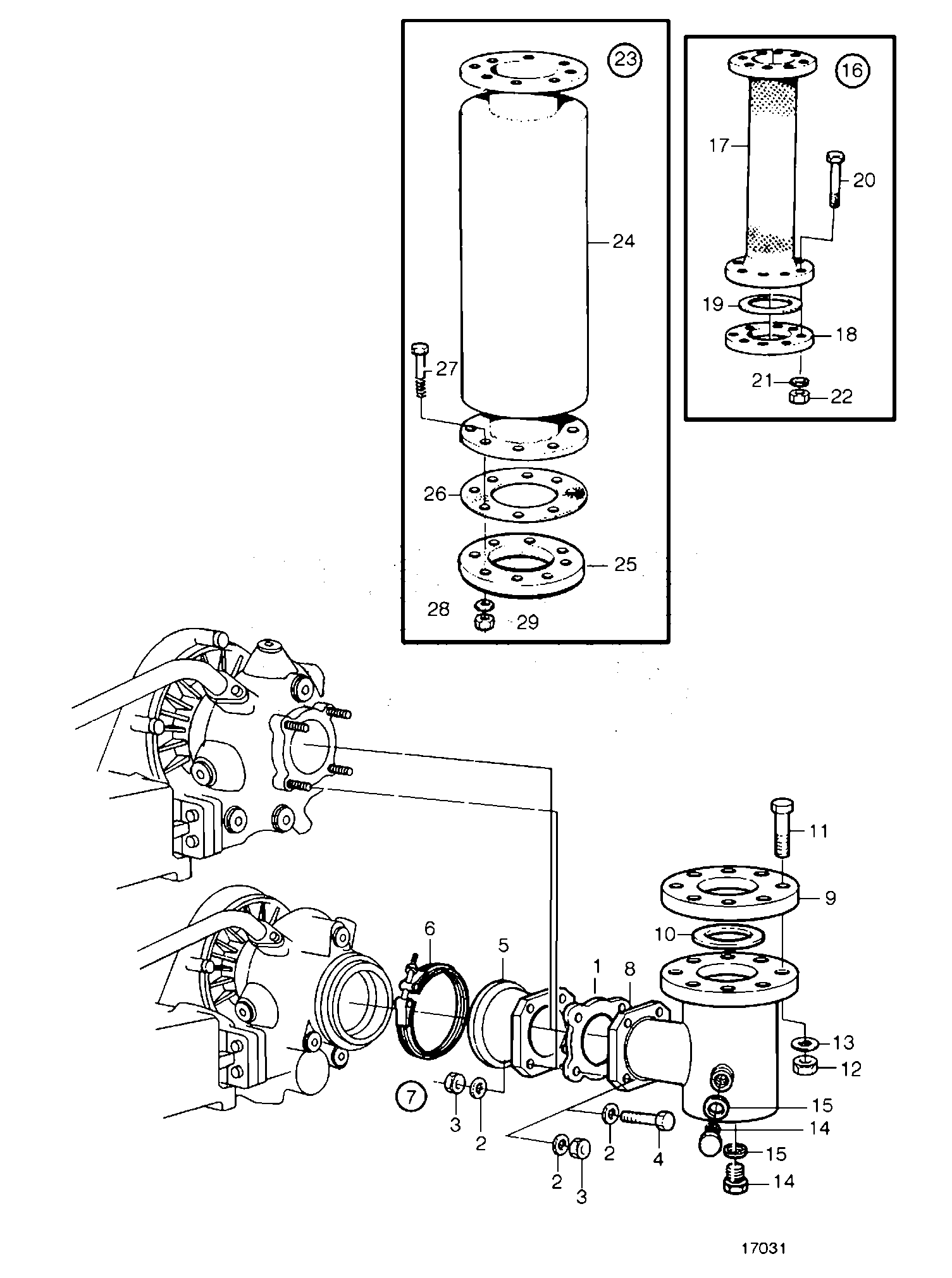 Схема узла Сухая Выхлопная Линия 5\'\'(127Mm)