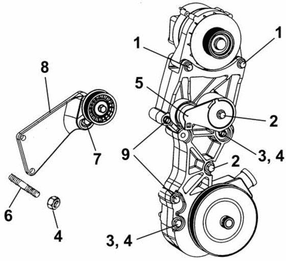 Схема узла Idler Pulley Для Volvo Penta 8.2Gsipefs