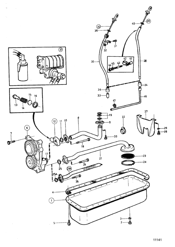 Схема узла Lubricating System Для Volvo Penta Kamd42A