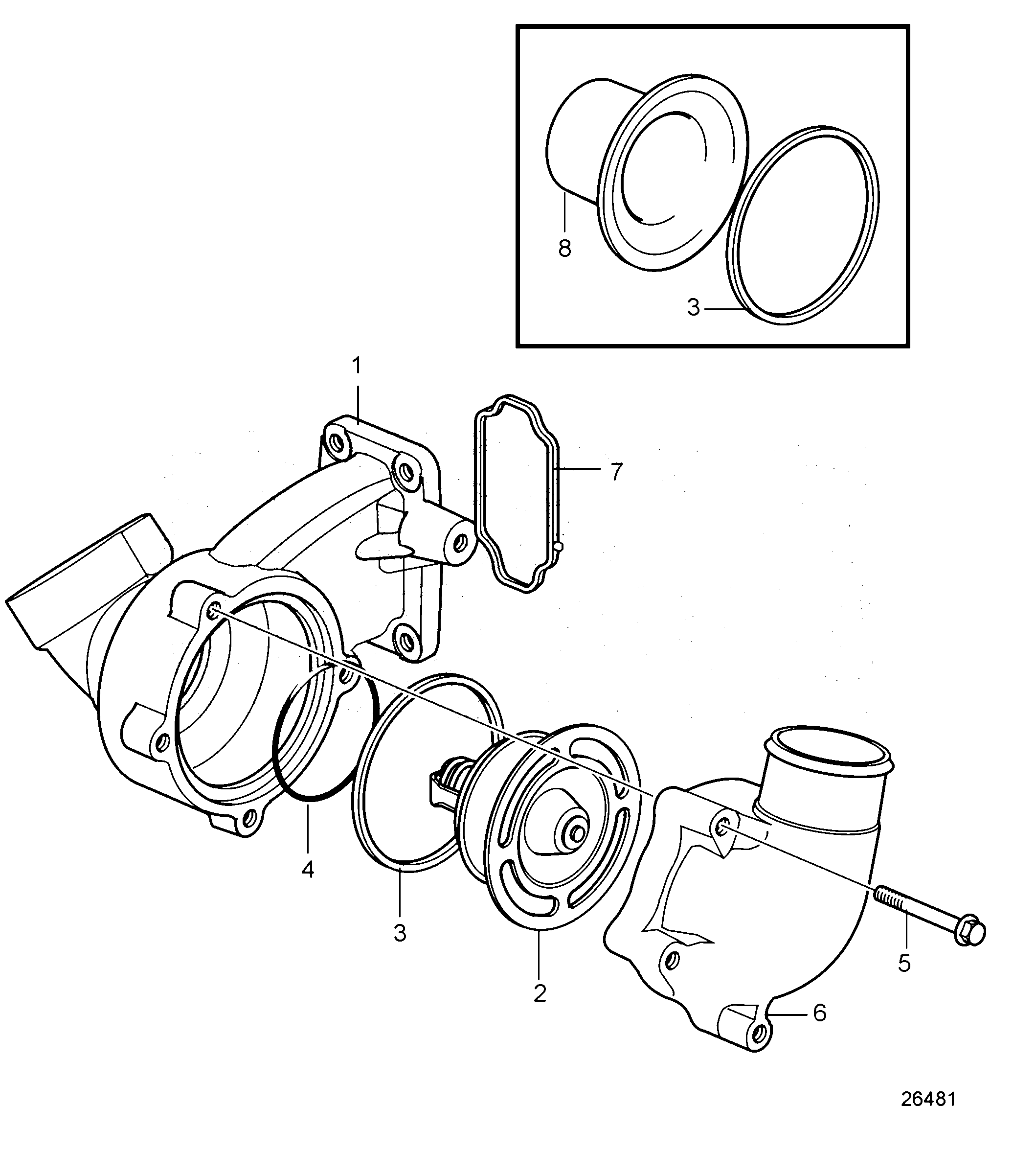 Схема узла Retarder. Thermostat Housing