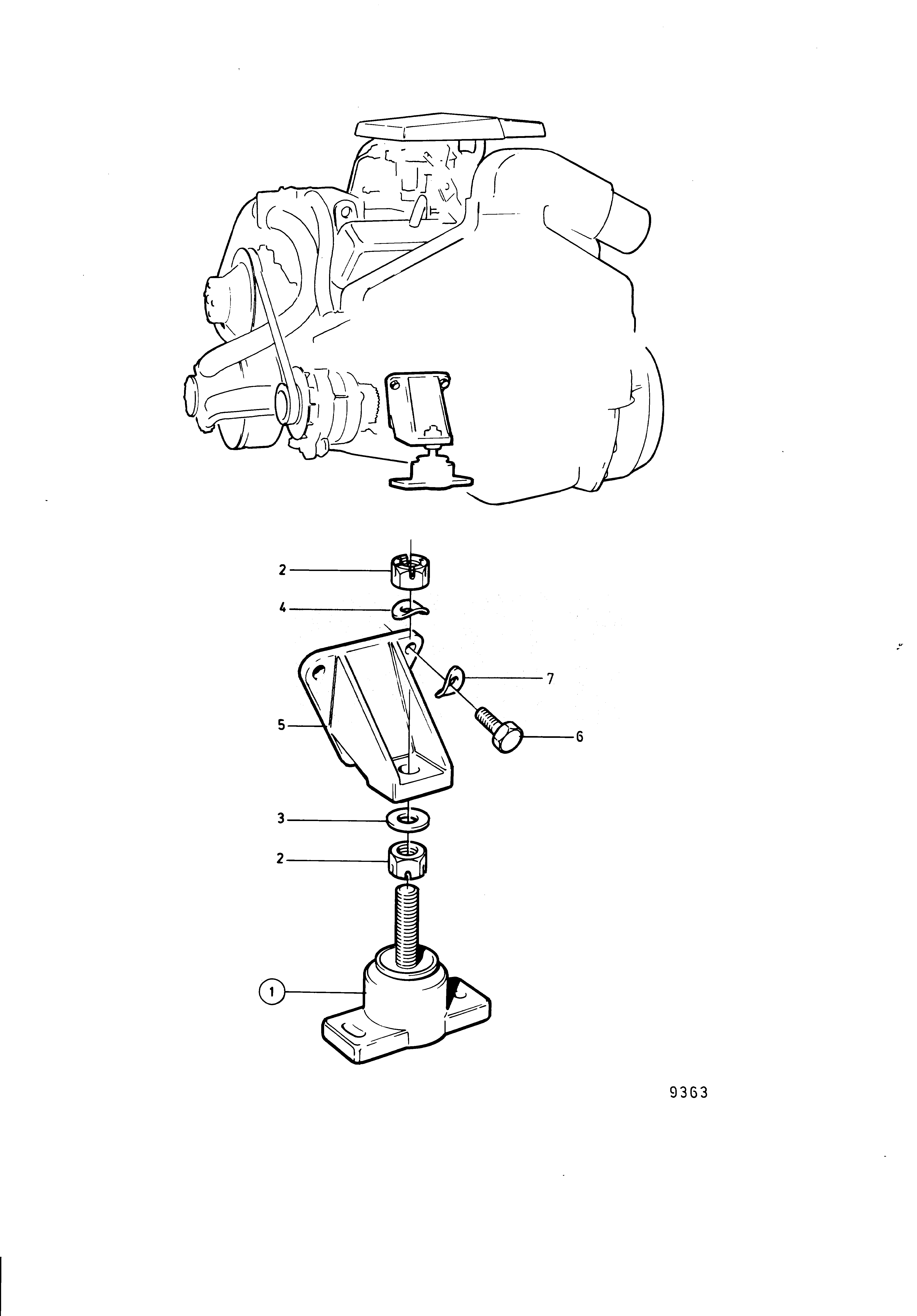 Схема узла Подвеска Двигателя