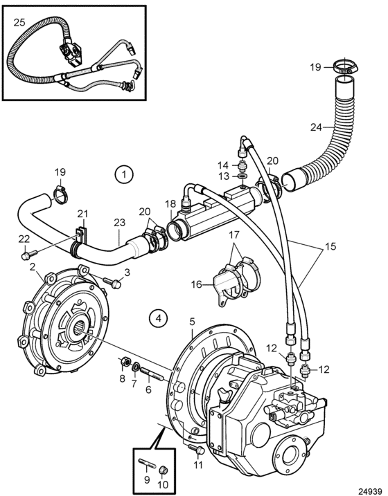 Схема узла Connecting Kit Reverse Gear Hs45Ae Для Volvo Penta D4-225I-C