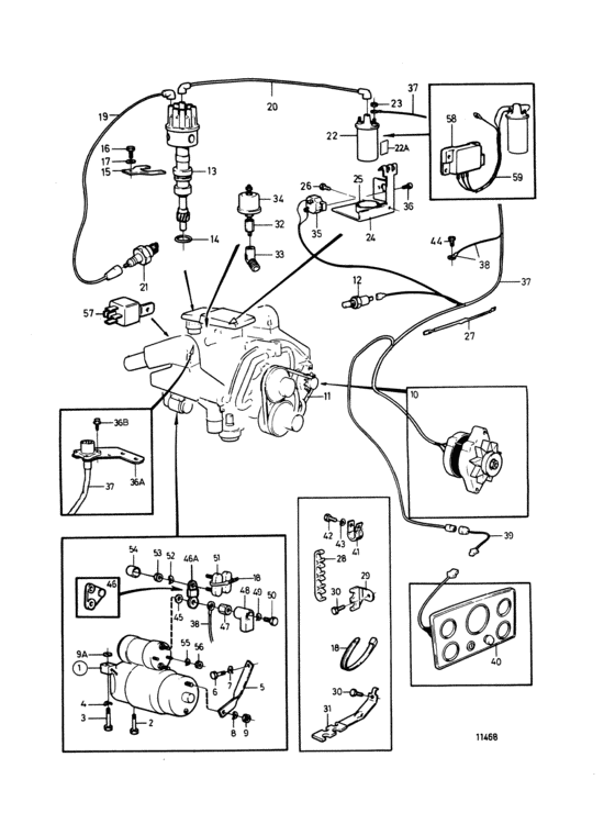 Схема узла Electrical Equipment And Instruments: B Для Volvo Penta 572A