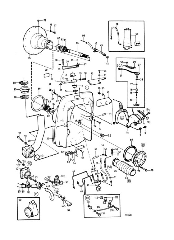 Схема узла Connecting Components Drive Unit Sp-A, Dp-A Для Volvo Penta Aqad31A