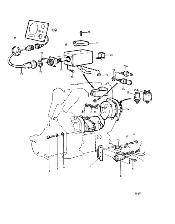 Схема узла Electrical System And Instruments: A Для Volvo Penta 2002B