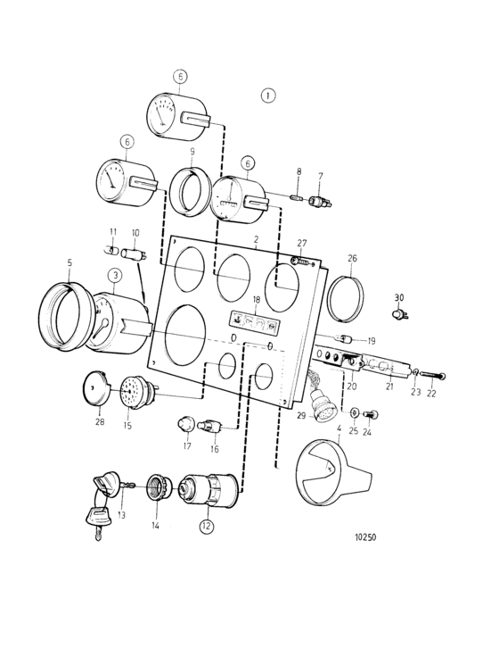 Схема узла Instrument Panel 2-Pole Version Для Volvo Penta Ad31B
