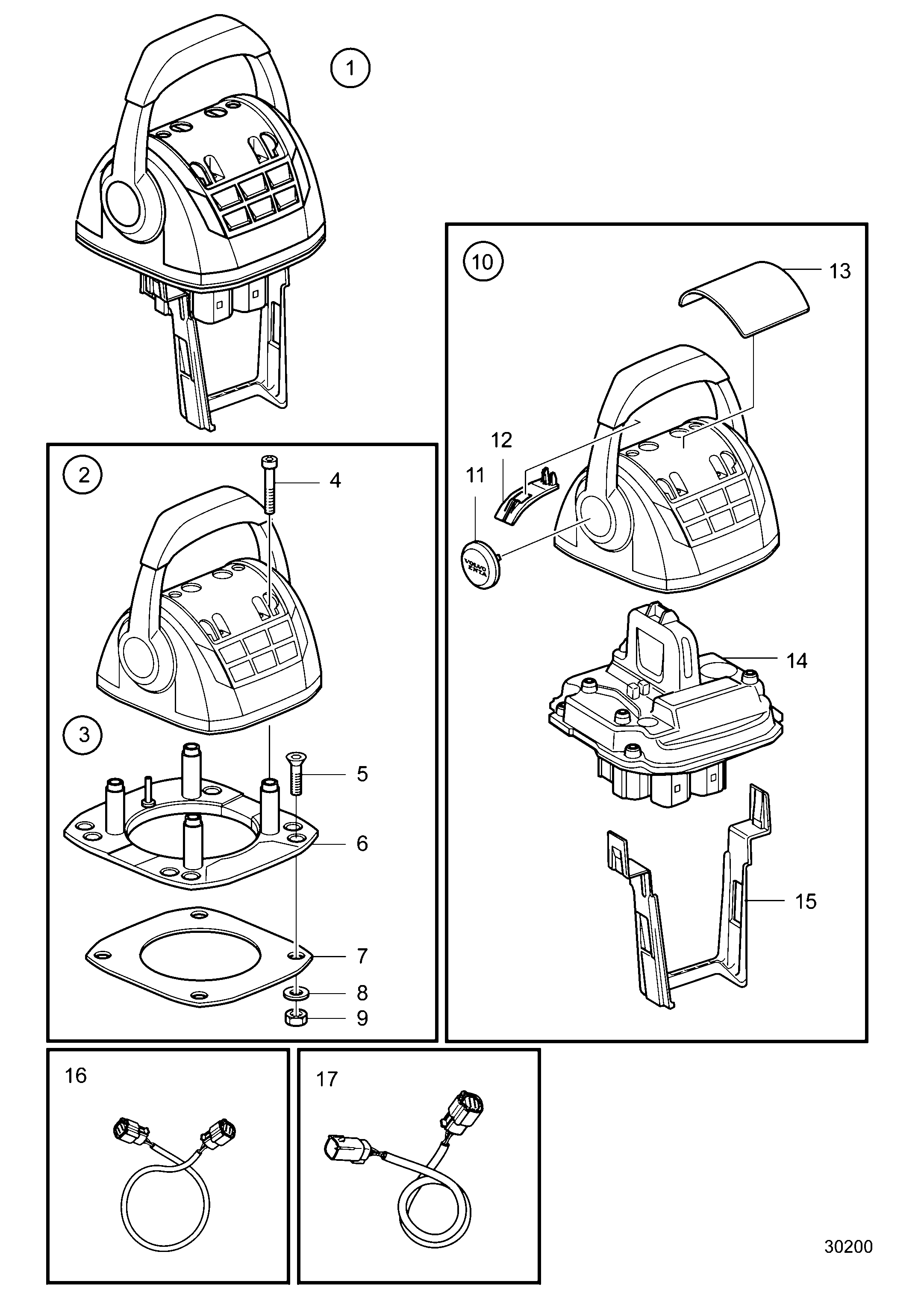Схема узла Electrical Remote Control, Top Mounted, With Is, Single, Heavy Duty, Evc 2.0