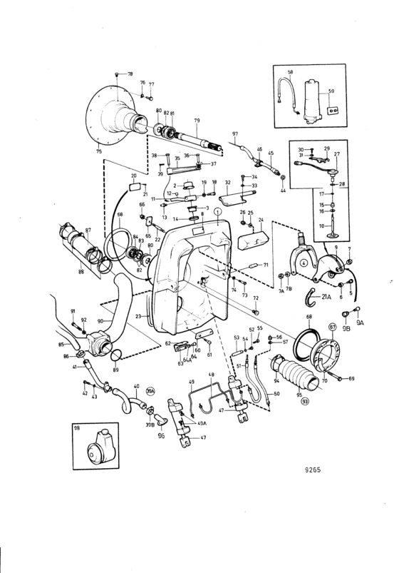 Схема узла Connecting Components Drive Unit Sp-A, Dp-A Для Volvo Penta Aq211A