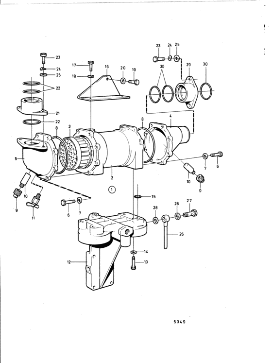 Схема узла Масляный Охладитель Для Volvo Penta Tamd120B