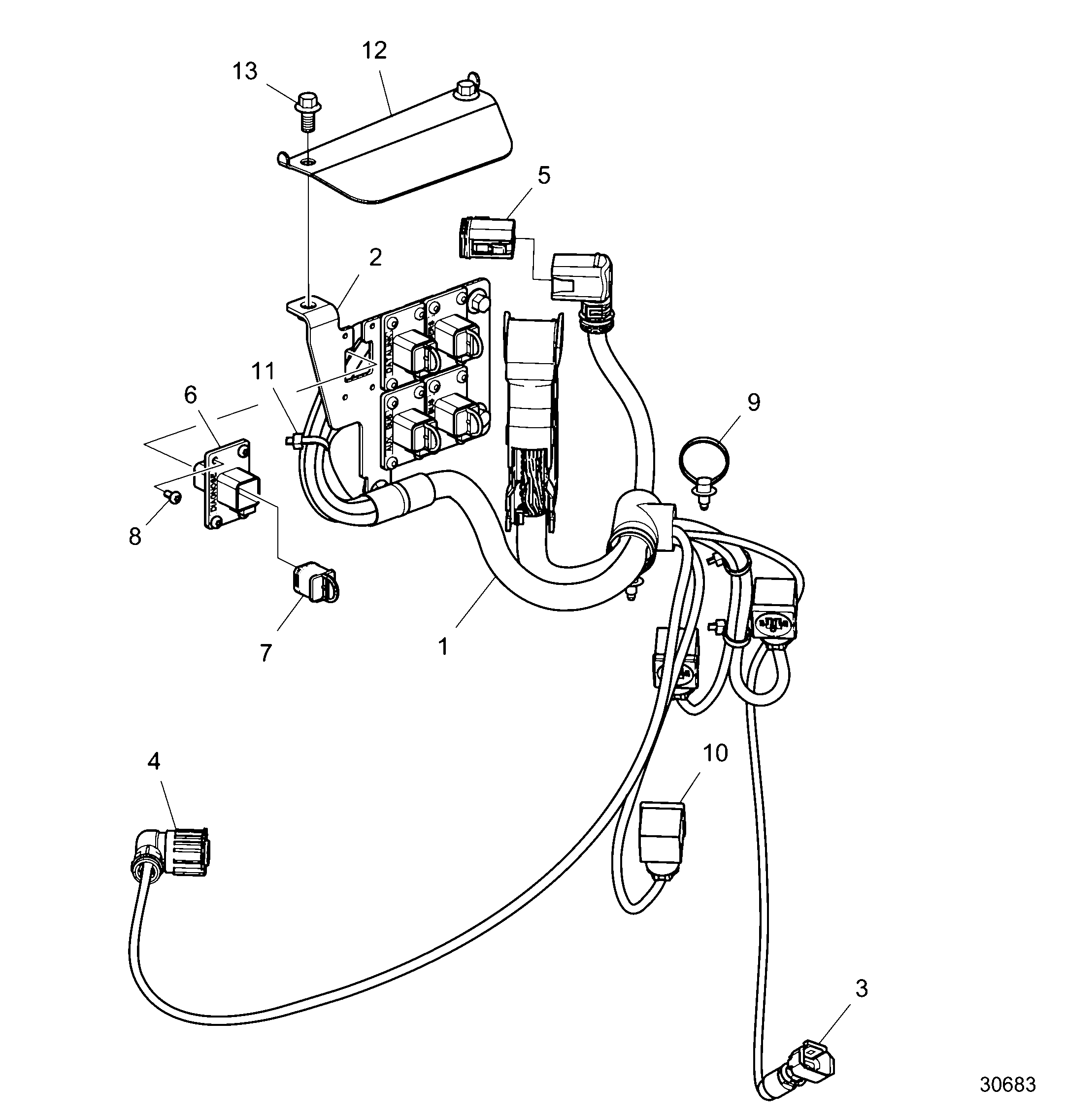 Схема узла Проводка Inboard Zf