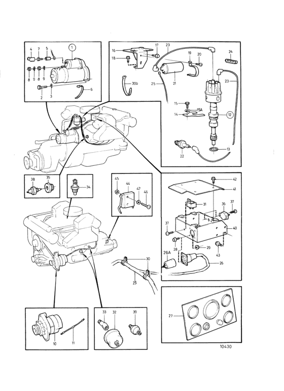 Схема узла Electrical Equipment And Instruments Для Volvo Penta 740A/Ms5
