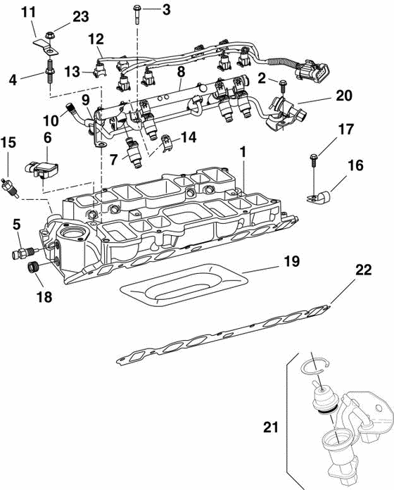 Схема узла Intake Manifold, Lower Для Volvo Penta 7.4Gipwtr