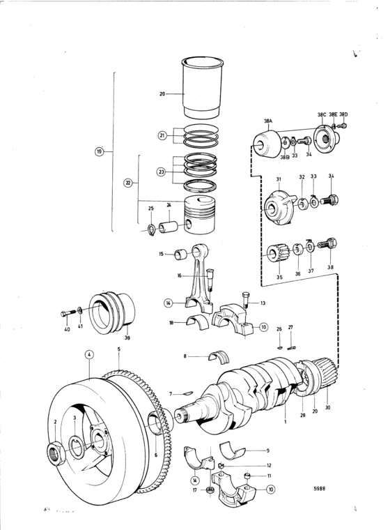 Схема узла Crankshaft And Related Parts: A Для Volvo Penta Md17C